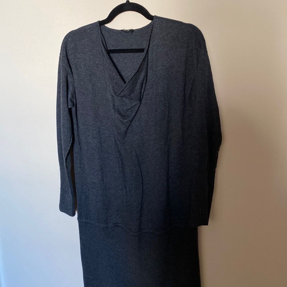 Ann Taylor Gray Dress Size L EUC